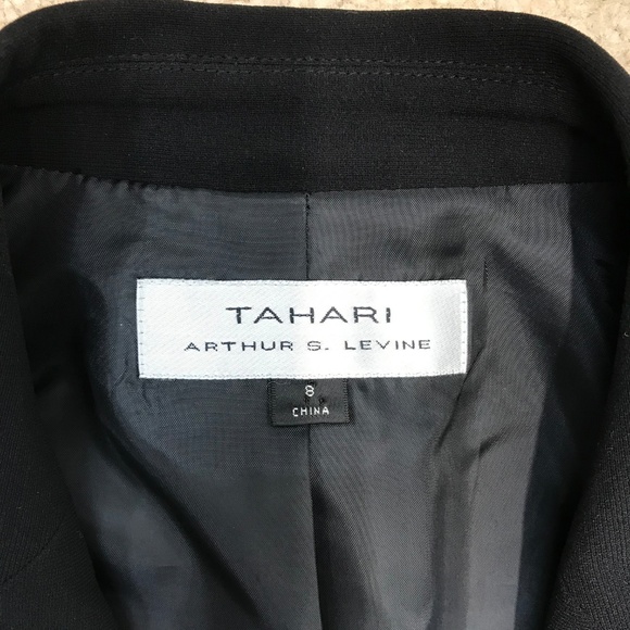 Tahari Black Rose Blazer Jacket 8 - Picture 4 of 4